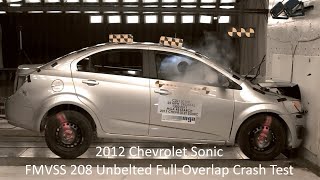 20122020 Chevrolet Sonic FMVSS 208 Unbelted FullOverlap Crash Test [upl. by Ihana670]