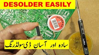 672 How to desolder using desoldering wick  braid [upl. by Htrap]