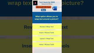 What option allows you to wrap text around a picture WordTraining WordQuiz Microsoft365 [upl. by Phail621]