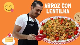 ARROZ COM LENTILHA FRANGO BACON E CALABRESA [upl. by Terza221]