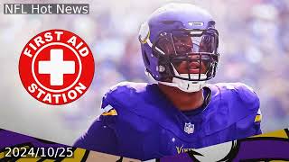 Vikings lose Christian Darrisaw to injury in TNF vs Rams [upl. by Nauwaj]