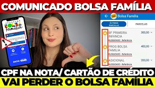 QUEM USAR O CPF NA NOTA ou CARTÃO DE CRÉDITO VAI PERDER O BOLSA FAMÍLIA NOVOS BLOQUEIOS em DEZEMBRO [upl. by Slaughter]