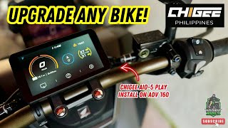 Chigee AIO5 Play Installation  Upgrade Any Motorcycle With CarPlay TPMS and More  Honda ADV 160 [upl. by Yssirk]