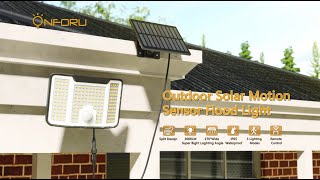 Onforu Motion Sensor Outdoor Lights with Remote Solar Lights Outdoor [upl. by Ramos]