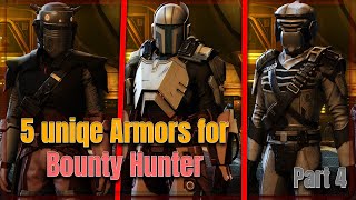 5 unique Bounty Hunter Armors  PART 4  SWTOR 2021 [upl. by Silin]