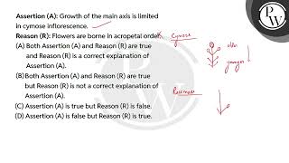 Assertion A Growth of the main axis is limited in cymose inflorescenceReason R Flowers ar [upl. by Anihpled]