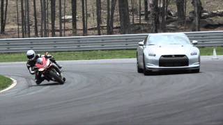 Aprilia RSV4 Factory APRC SE vs Nissan GTR [upl. by Heyer661]