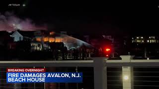 Flames tear through beach house in Yale Harbor section of Avalon New Jersey [upl. by Garnet]