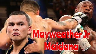 Floyd Mayweather Jr versus Marcos Maidana highlights fourt lose of Maidana [upl. by Okkin825]