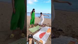 PRANK CEWEK CANTIK KUBUR BALON RAKSASA DI PASIR PANTAI ⁉️ funny dubbing  shorts [upl. by Deehahs138]