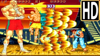 Sagat Playthrough  Street Fighter II Super Green Arcade 1992 HD [upl. by Sihun]