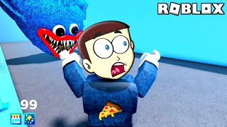 Escape Running Huggy Wuggy Head in Roblox  Shiva and Kanzo Gameplay [upl. by Moulton751]