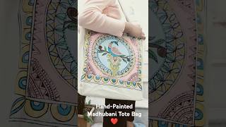 Revamp Your Tote Bag with Pastel Madhubani Peacock Art madhubani handpainted [upl. by Deden981]