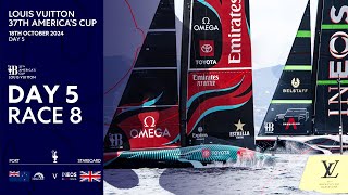 Louis Vuitton 37th Americas Cup Race 8  Emirates Team New Zealand vs INEOS Britannia  Full Replay [upl. by Danice736]