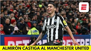 GOL DE MIGUEL ALMIRÓN para el 10 del NEWCASTLE vs MANCHESTER UNITED  Carabao Cup [upl. by Netsud940]