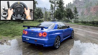 Forza Horizon 5 Paul Walker Nissan Skyline R34 GTR Steering Wheel  Shifter Gameplay [upl. by Charlot]