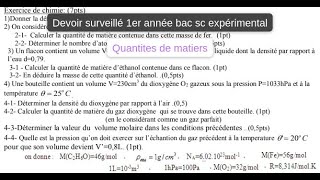 Partie3 de devoir pc chimie calculer la quantites de matiere et le nmb atomiquemasse et le volume [upl. by Notsob]