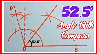 How to Construct 525 Degree Angle With Compass  525degreeangle [upl. by Byers]