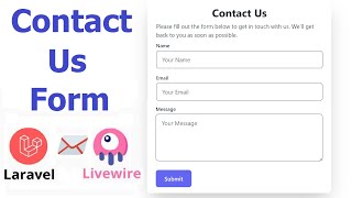 Laravel 11 Livewire Contact Us Form  Sending Email [upl. by Bellew]