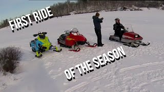 First Snowmobile Ride Of 2022  Top Speed Radar Runs Enticer 250 Firecat F5 2020 Polaris 850 [upl. by Kellyann440]