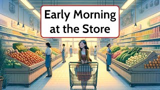 Improve Your English Early Morning at the Store  English Listening Skills  Speaking Everyday [upl. by Razal]