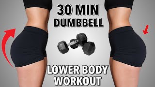 30 MIN KILLER BOOTY amp LEGS WORKOUT WITH DUMBBELLS  Lower Body Workout at home  Summer Shred Day 6 [upl. by Taka]