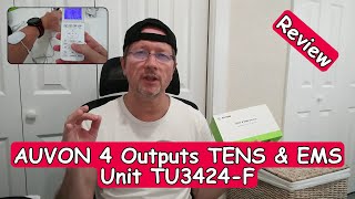 AUVON 4 Outputs TENS amp EMS Rechargeable Unit With 24 Modes Model TU3424F Full Review [upl. by Nyltiac]