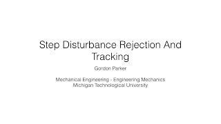 Step Disturbance Rejection And Tracking [upl. by Fleeta]