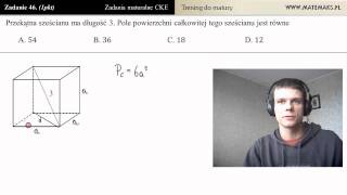 Zad 46 Sześcian  oblicz pole trening do matury [upl. by Marler]