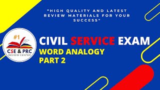 Civil Service Exam Drill for 2024 WORD ANALOGY PART 2 [upl. by Welby371]