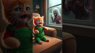 Cute Cat And Zombie Story 🧟‍♀️💥 cat aicat cute cataicatstory aicatstories shorts kitten [upl. by Barthelemy]