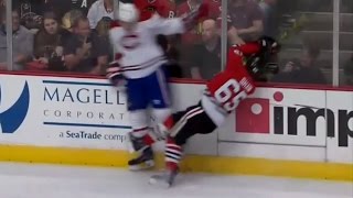 Alexei Emelin Big Hit on Andrew Shaw 10114 [upl. by Etnuad]