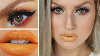 Yellow Lips Tutorial ♡ Neutral Eyes w Pop Of Red [upl. by Tdnerb602]