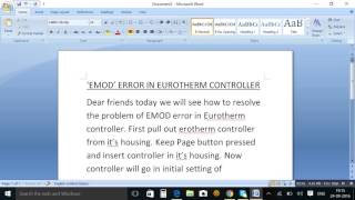 EMOD error in Eurotherm controller [upl. by Ellenrad40]