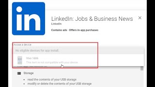 Google play store No eligible devices for app install This app wont work for your device vivo1606 [upl. by Fine]