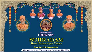 Grand Opening Ceremony  Suhradam  Hindu Swaminarayan Temple  Invitation [upl. by Lombardi188]