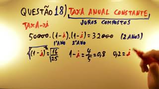 UNICAMP 2018  Matemática 18  Juros Compostos  1ª fase  Aulas A Resolve [upl. by Gilbert226]