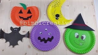 HALLOWEEN Decorazioni con piatti di carta  Bimbi Creativi  36 [upl. by Lauretta]