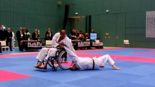 JKS European Karate Championship 2014 Wheelchair demo by Sensei Eric Bortels amp Niki Vandereyt [upl. by Boorman]