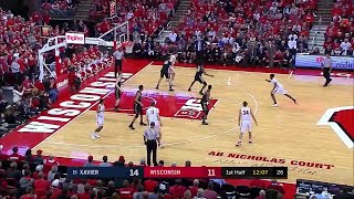 Ethan Happ to Khalil Iverson Dunk vs Xavier [upl. by Sac]