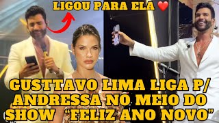 Gusttavo Lima LIGA para Andressa Suita e filhos do Palco para dar FELIZ ANO NOVO e se EMOCIONA [upl. by Niehaus]