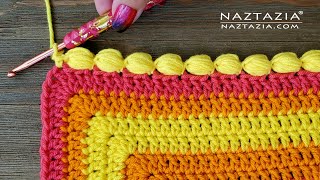 How to Crochet Bubble Border Edging Pattern for Blankets Scarves Handbags DIY Tutorial [upl. by Par]