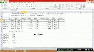 Calculating treynor using excel [upl. by Cleti]