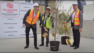 The Iconic Bourke Street Melbourne Walk Development Tops Out Structure  Hickory [upl. by Atcele113]