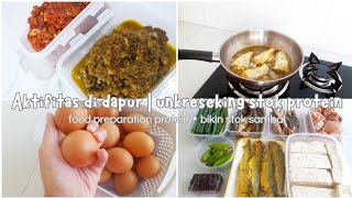 Vlog 72 Aktifitas IRT di dapur  cuci piring  food prep protein  bikin stok sambel [upl. by Annnora]