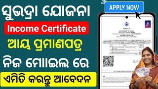 Income Certificate Online In Mobile Income Certificate Apply Online Odisha Odia [upl. by Eta]