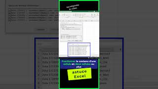 Fractionne cellule Excel plusieurs cellules  Fractionner une cellule  Support Microsoft [upl. by Belford]