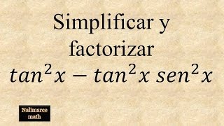 Simplificación y factorización de una expresión trigonométrica  Ejercicio 2  La Prof Lina M3 [upl. by Linn]