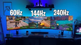 60Hz vs 144Hz vs 240Hz Fortnite Gameplay On A Monitor [upl. by Nednal954]