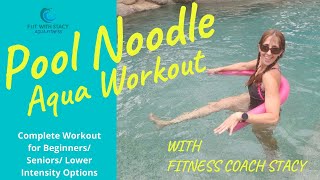 Pool Noodle Aqua Aerobic Workout  Full Body Exercise  Coaching Beginner Senior  1 hour AquaFIIT [upl. by Oilut]